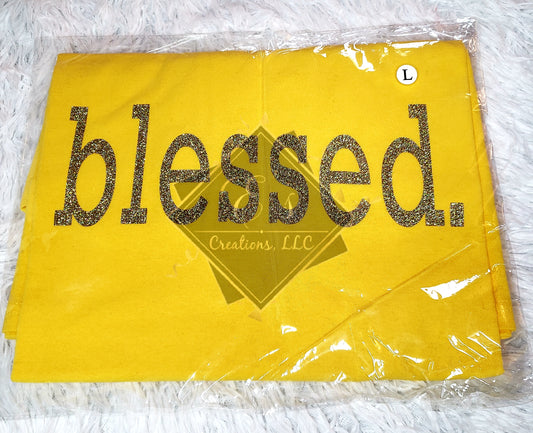 Yellow, Large Blessed. Tee (Clearance)