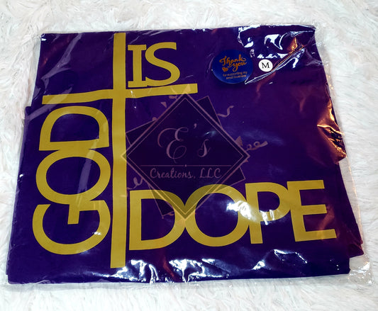 Purple, Medium God is Dope Tee (Clearance)