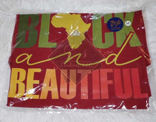 Deep Red, Medium Black and Beautiful Tee (Clearance)