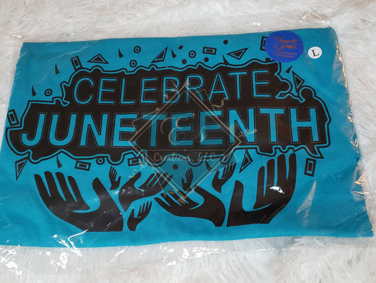 Teal, Large Celebrate Juneteenth Tee (Clearance)