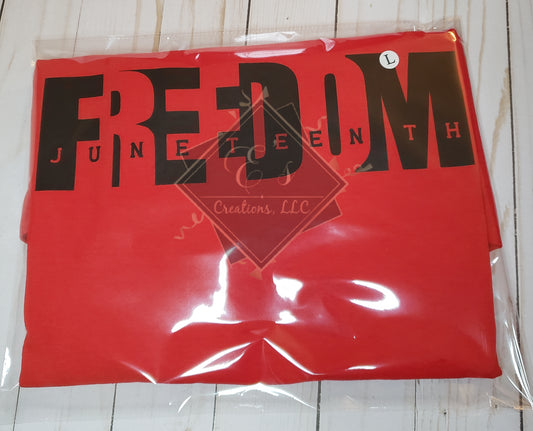 Large Red Freedom Juneteenth Tee (CLEARANCE)