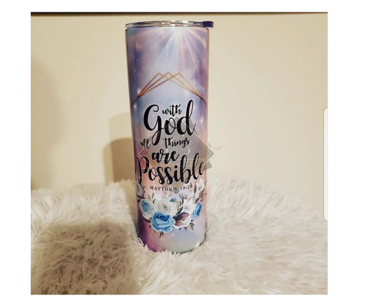 "With God" Sublimation Tumbler